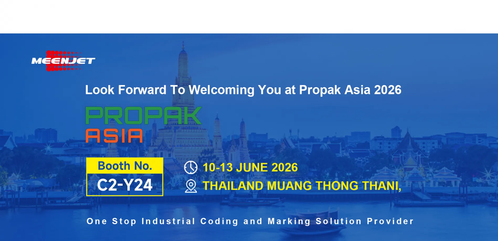 Meenjet official invitation for Propak Asia 2026 Bangkok booth C2-Y24