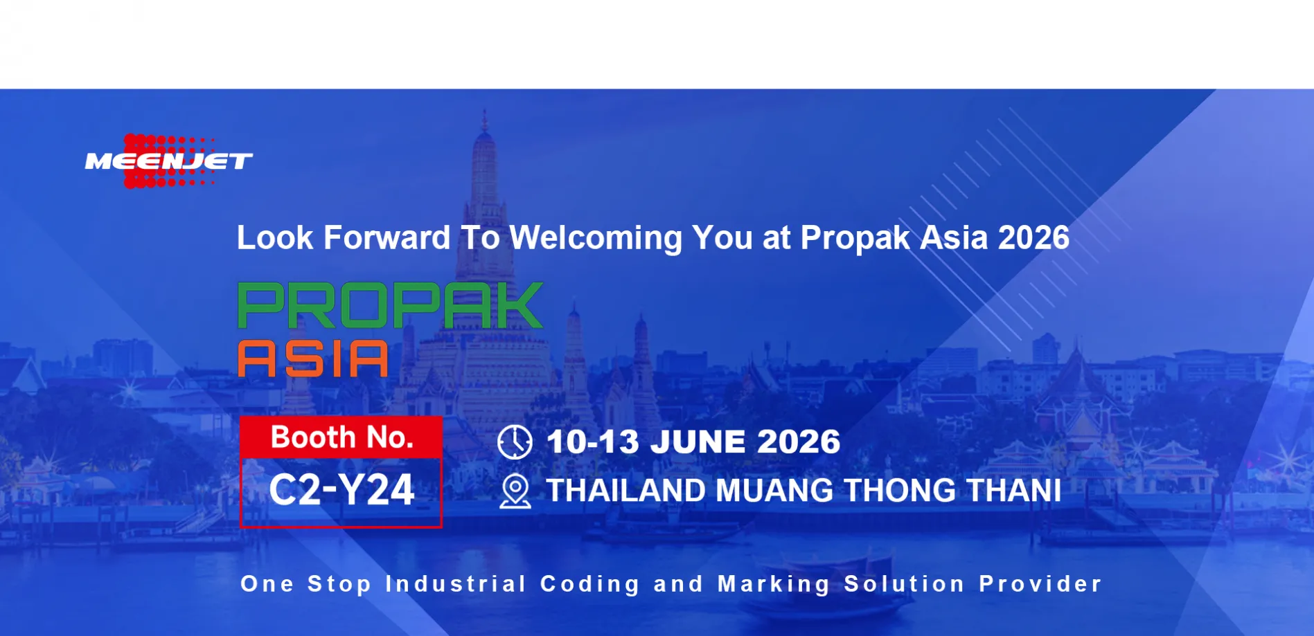 Meenjet official invitation for Propak Asia 2026 Bangkok booth C2-Y24