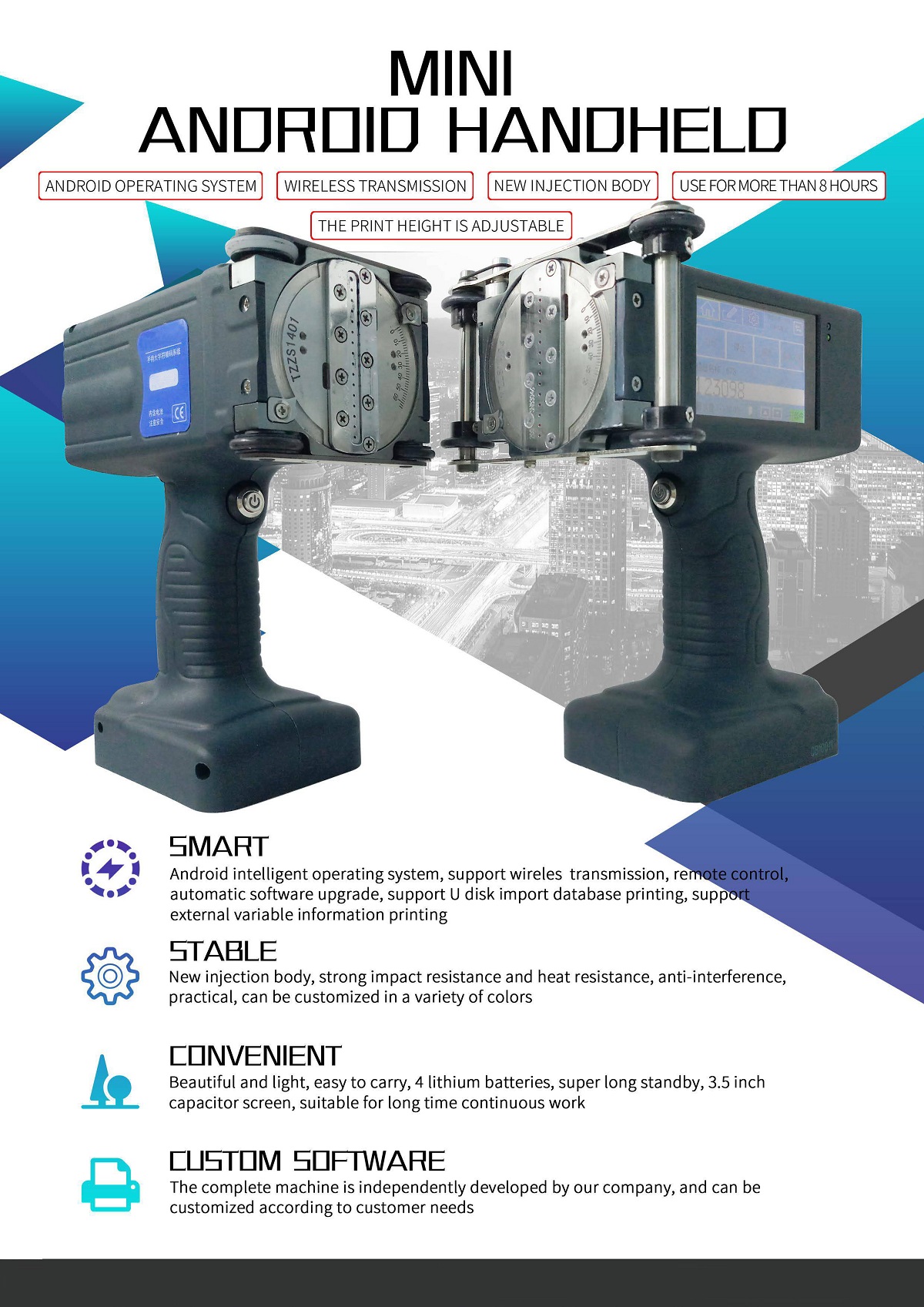 Meenjet Industrial Large Characters 60mm height Handjet Portable Printer