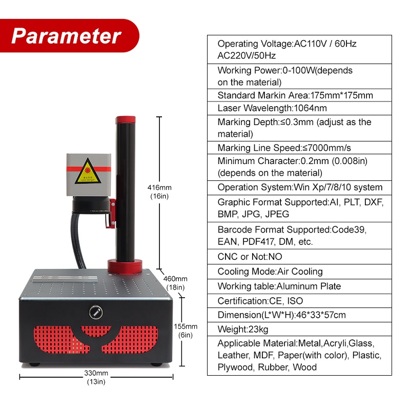 Desktop Static Laser Marking Machine 20W