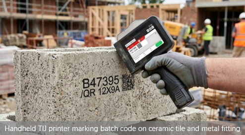 Handheld TIJ Marking for Small Construction Components: Fast-Drying Batch Coding on Tiles, Stone Handheld TIJ Marking for Small Construction Components: Fast-Drying Batch Coding on Tiles, Stone