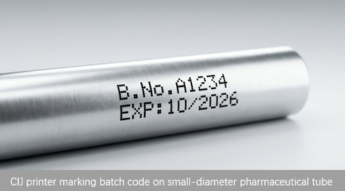 CIJ Coding on Pharmaceutical Tubes