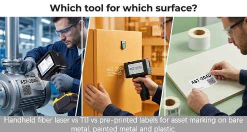 Industrial Asset Marking: Handheld Laser vs Handheld TIJ vs Labels — Which Tool for Which Surface?cid=39 Industrial Asset Marking: Handheld Laser vs Handheld TIJ vs Labels — Which Tool for Which Surface?cid=39